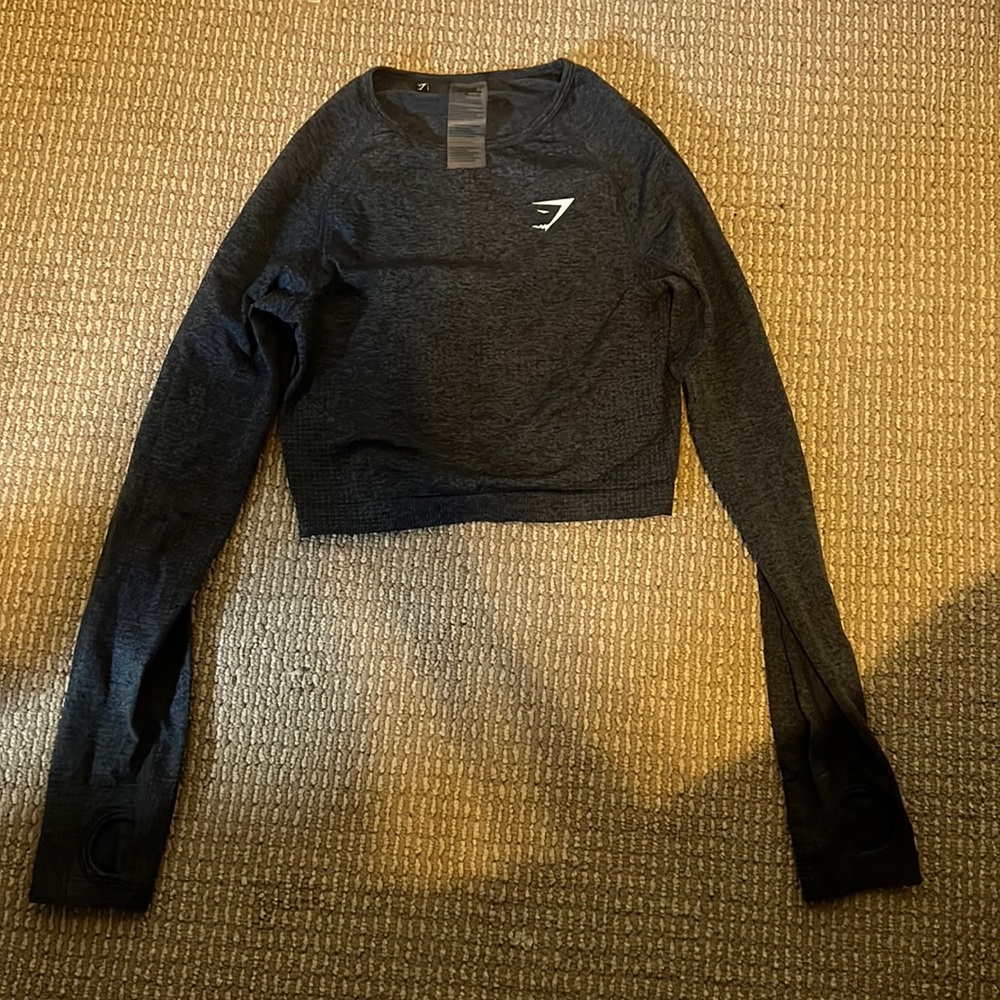 Gymshark tight cropped long sleeve workout top